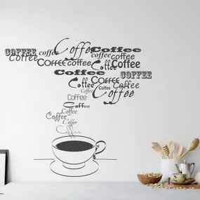 Nálepka na stenu - Káva