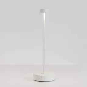 Zafferano Swap lampa batérie IP65 touchdim biela, Obývacia izba / jedáleň, hliník, polykarbonát, 1.4W, K: 32.5cm