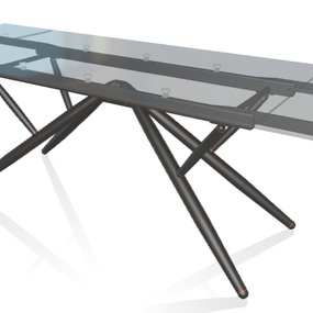 BONTEMPI - Rozkladací stôl BRIDGE, 160-290/90-100 cm
