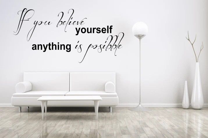 DomTextilu Nálepka na stenu nápis IF YOU BELIEVE IN YOURSELF ANYTHING IS POSSIBLE 50 x 100 cm