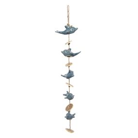 Závesná dekorácia delfíny na provázku - 15 * 10 * 70/80 cm