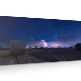 Obraz kopa sena v mesačnom svite - 120x60