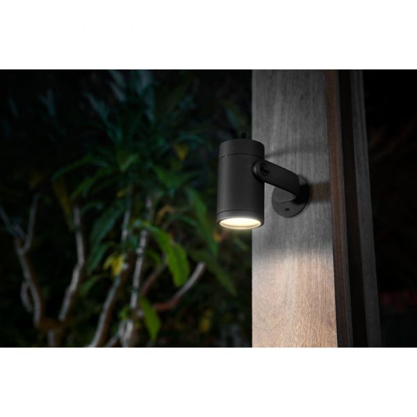 Hue LED vonkajšie spotové zemné / nástenné svietidlo Philips Lily 17415/30 / P7 čierne, 19cm, extens