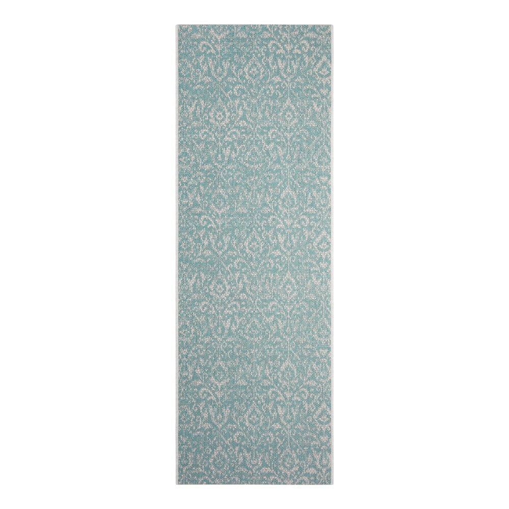 Tyrkysovo-béžový vonkajší koberec NORTHRUGS Hatta, 70 x 200 cm