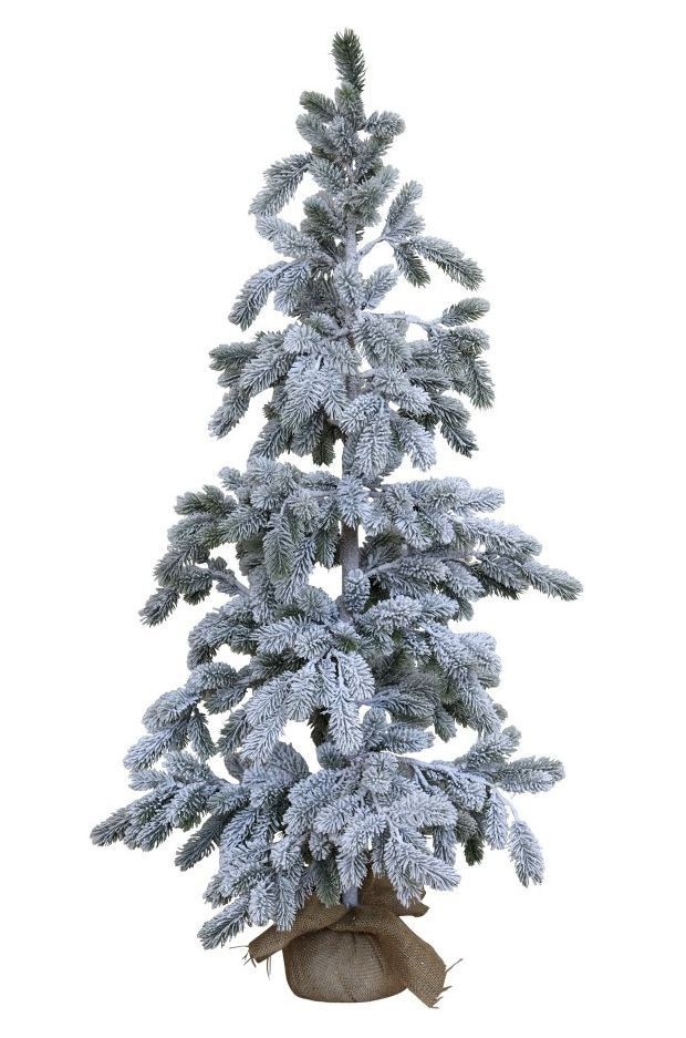 Zasnežený vianočný stromček v jute Fleur Fir Snow - 125cm