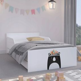 DomTextilu Kvalitne spracovaná detská posteľ s medveďom 160 x 80 cm  Biela 46729