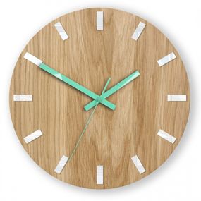 Nástenné hodiny Simple Oak hnedo-mätové