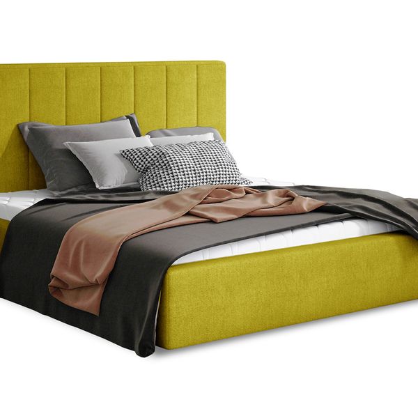 Čalúnená manželská posteľ s roštom Ante 180 - žltá