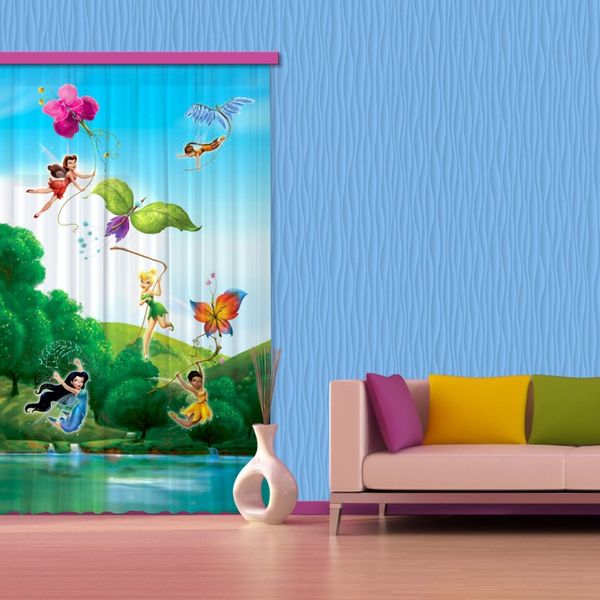FCS L 7103 AG Design textilný foto záves detský obrazový Fairies With Rainbow - Víly a Dúha Disney FCSL 7103, veľkosť 140 x 245 cm