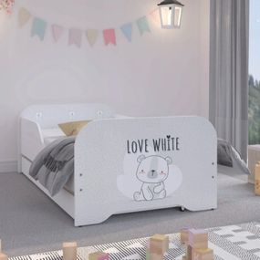 DomTextilu Úchvatná detská posteľ s rozkošným medvedíkom 160 x 80 cm  Biela 46830