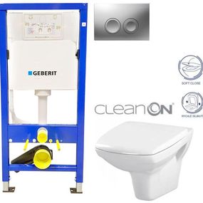 GEBERIT DuofixBasic s matným tlačidlom DELTA21 + WC CERSANIT CLEANON CARINA + SEDADLO 458.103.00.1 21MA CA2