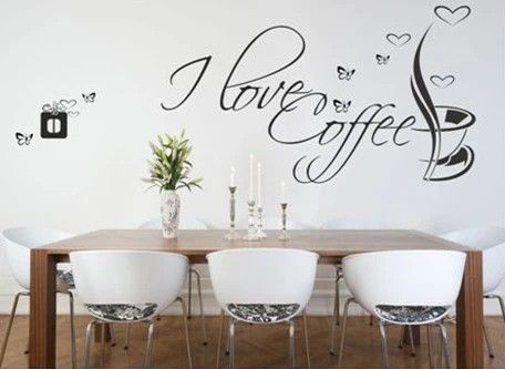 DomTextilu Nálepka na stenu s textom I LOVE COFFEE 80 x 160 cm