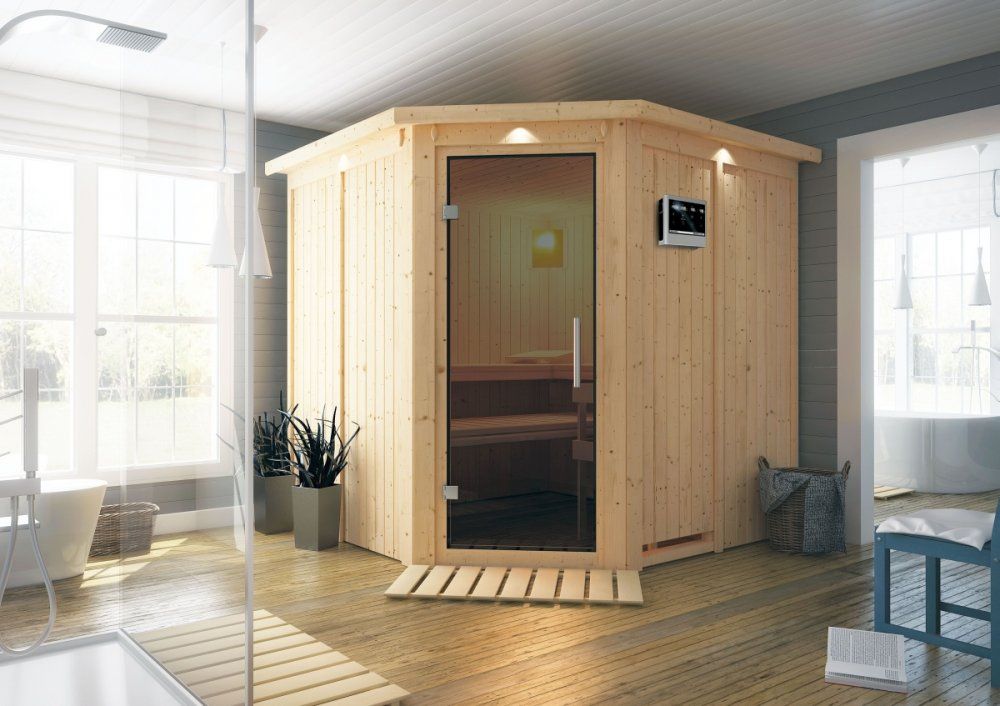 Interiérová fínska sauna 196 x 196 cm Dekorhome