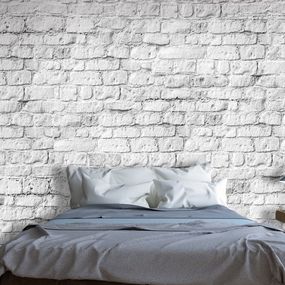 Fototapeta biela tehlová stena - White brick - 100x70