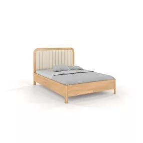 Svetlá prírodná posteľ z bukového dreva Skandica Visby Modena, 200 x 200 cm