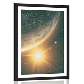 Plagát s paspartou pohľad z vesmíru - 60x90 black