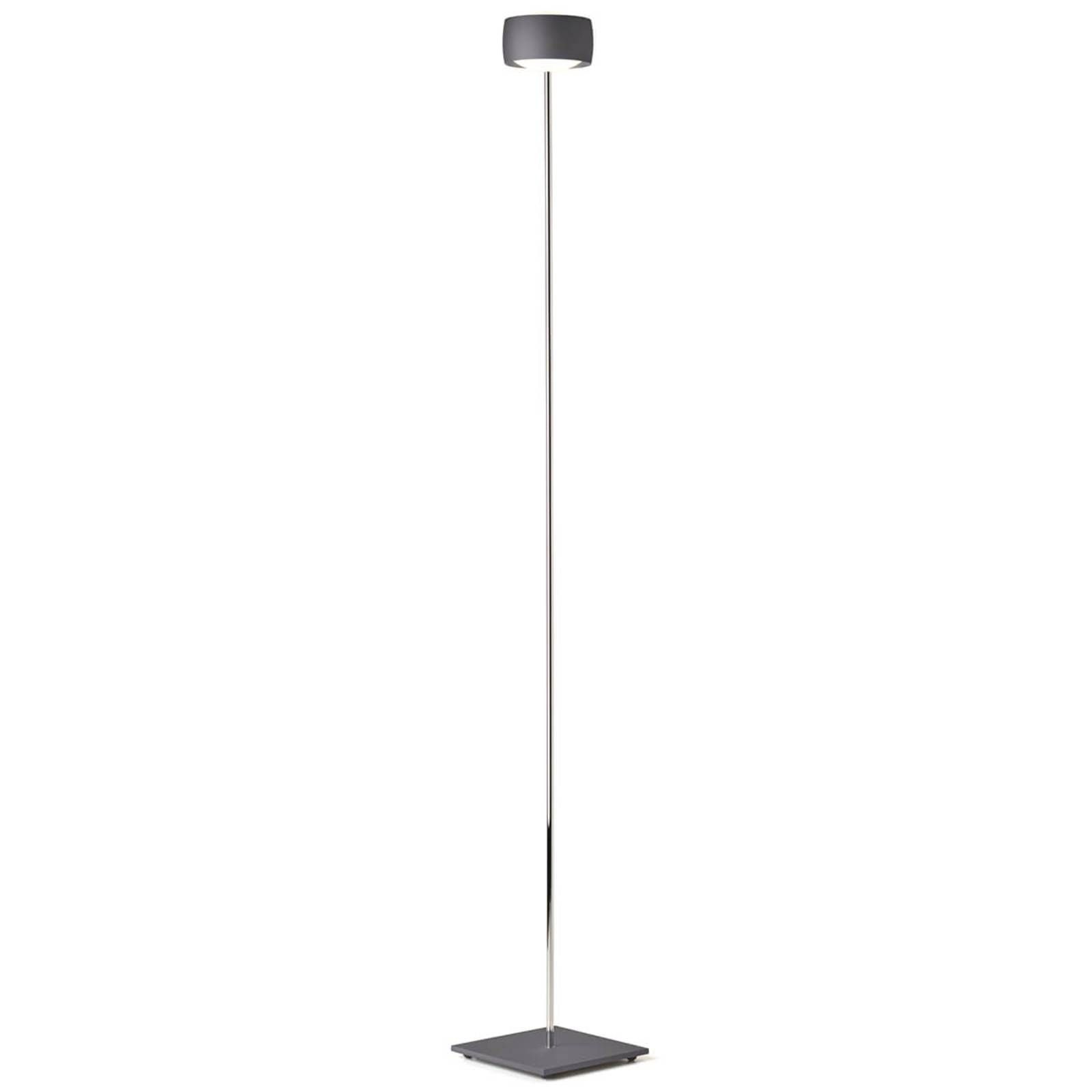 Oligo OLIGO Grace stojaca LED ovládanie gestom sivá, Obývacia izba / jedáleň, hliník, sklo, 18W, P: 20 cm, L: 20 cm, K: 150cm