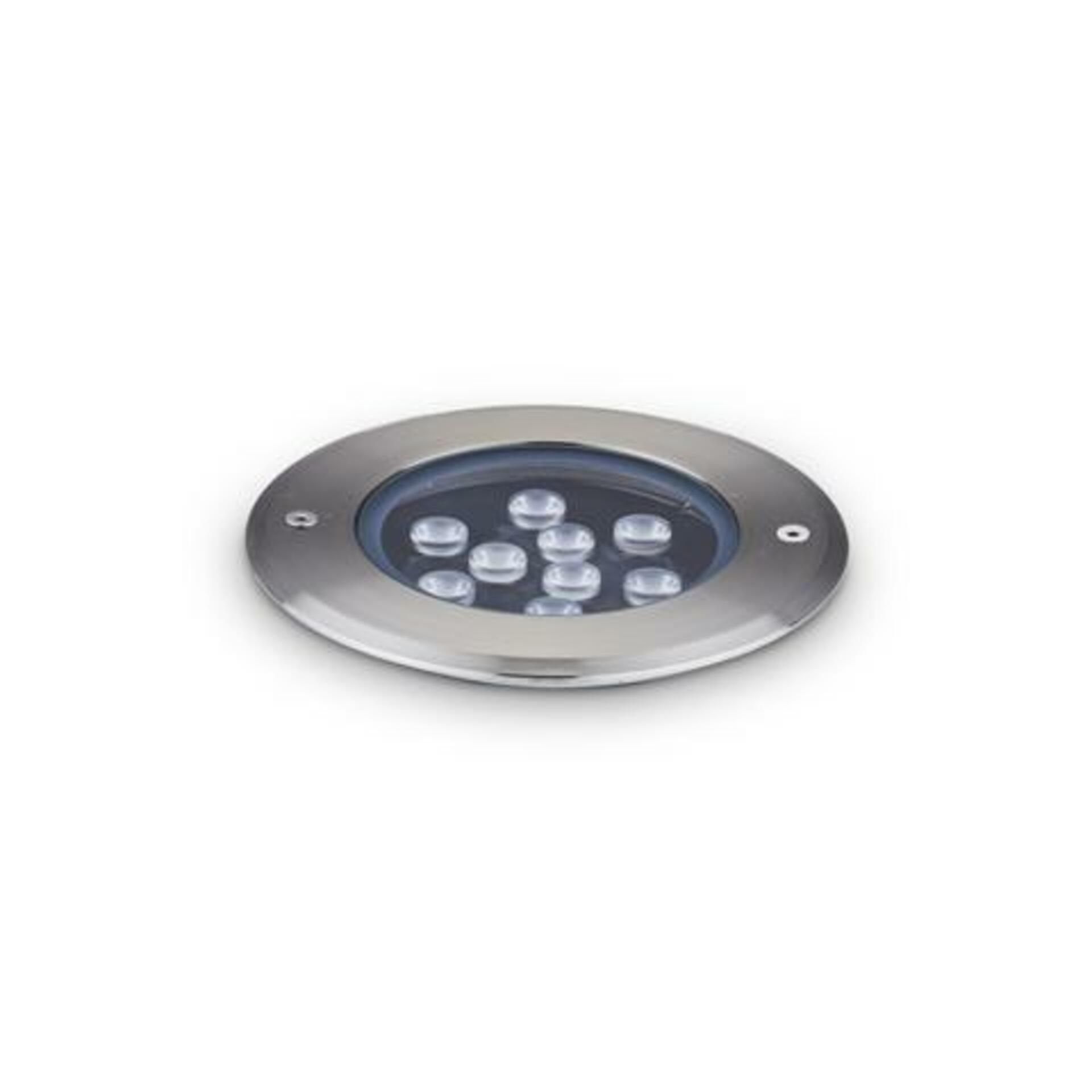 LED Venkovní pozemní zápustné svítidlo Ideal Lux FLOOR D14 255682 12W 1560lm 3000K IP67 14cm ocelové