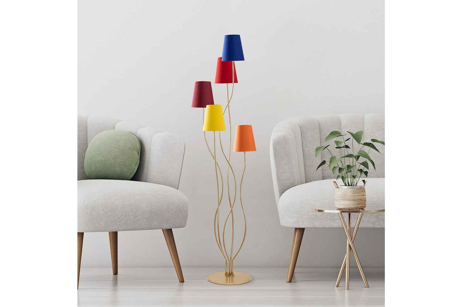 Dizajnová stojanová lampa Daneil IV 160 cm viacfarebná