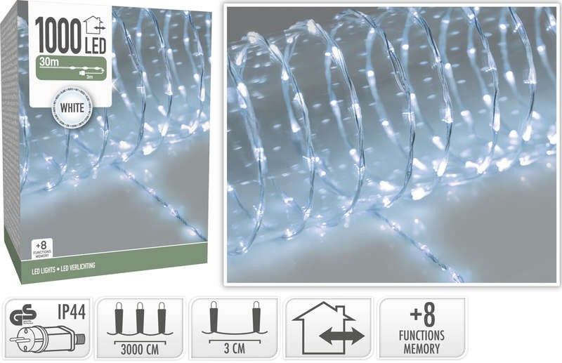 HOMESTYLING Vánoční světelný řetěz studená bílá 1000 LED / 30 m KO-AX9621060