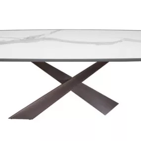 RIFLESSI - Stôl LIVING s keramickou doskou a dreveným okrajom