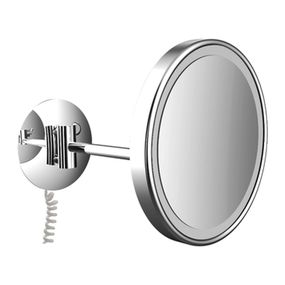 Emco Cosmetic mirrors Pure LED - Nástenné okrúhle LED-holiace a kozmetické zrkadlo s osvetleným dotykovým senzorom a skrutkovicový kábel, 3 násobné zväčšovanie, chróm 109406008