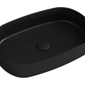 ISVEA - INFINITY OVAL keramické umývadlo na dosku, 55x36cm, matna čierna 10NF65055-2N