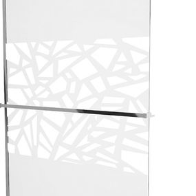 MEXEN/S - KIOTO Sprchová zástena WALK-IN s poličkou a držiakom uterákov 120 x 200 cm, transparent/biely dekor 8 mm, chróm - 800-110-121-01-85 800-120-121-01-85