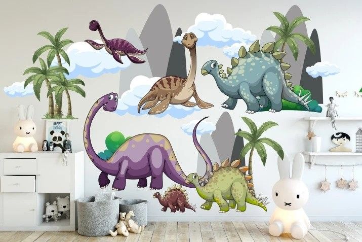 DomTextilu Nálepka na stenu pre deti stratený svet dinosaurov 120 x 240 cm