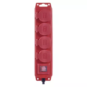 Emos 4 zásuvky 5m s vypínačom červený P14151