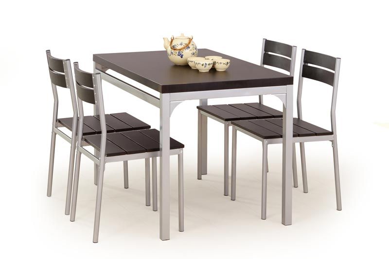 Halmar MALCOLM zostava stôl + 4 stoličky wenge