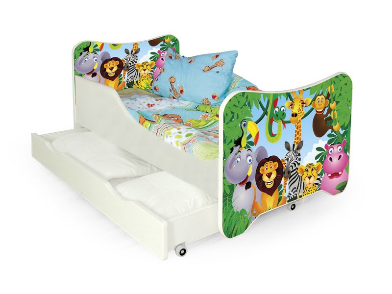 Jednolôžková posteľ Happy Jungle (s roštom a matracom)