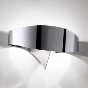 Selène Nástenné LED svietidlo Scudo vo vzhľade chrómu, Chodba, oceľ, 11W, L: 29 cm, K: 16cm