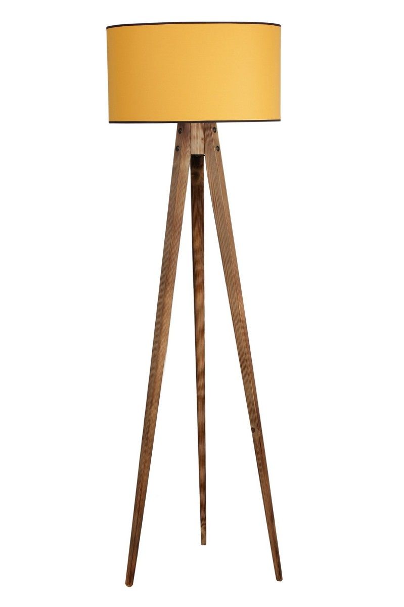Stojacia lampa Lambader 153 cm hnedá/žltá