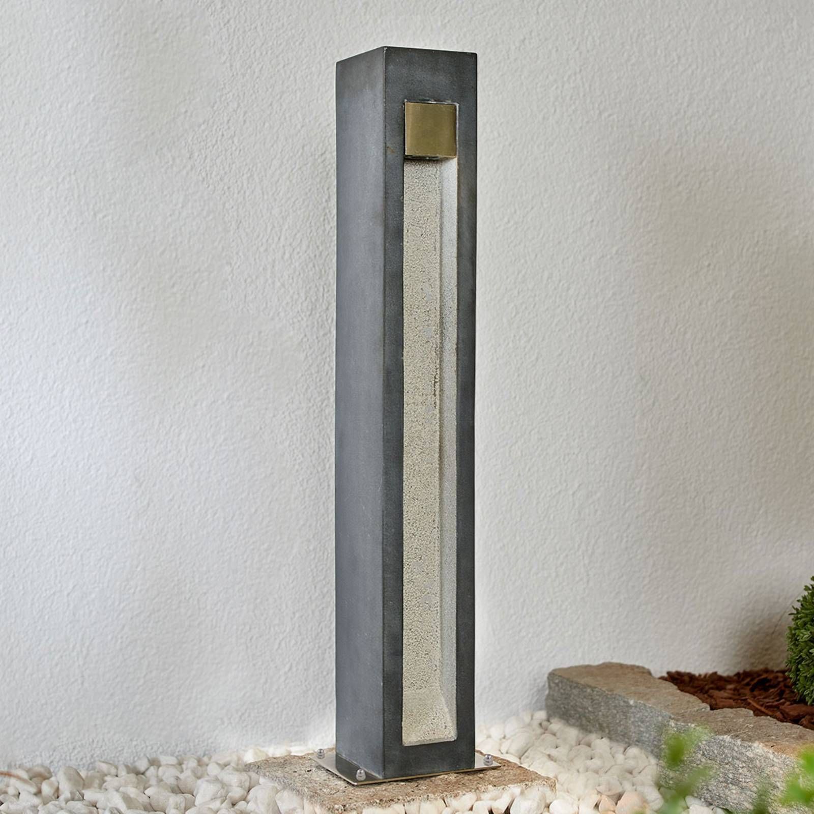 Arcchio Stĺpikové LED svietidlo Adejan, čadič, V4A, 70 cm, čadič, ušľachtilá oceľ, 7W, L: 12 cm, K: 70cm