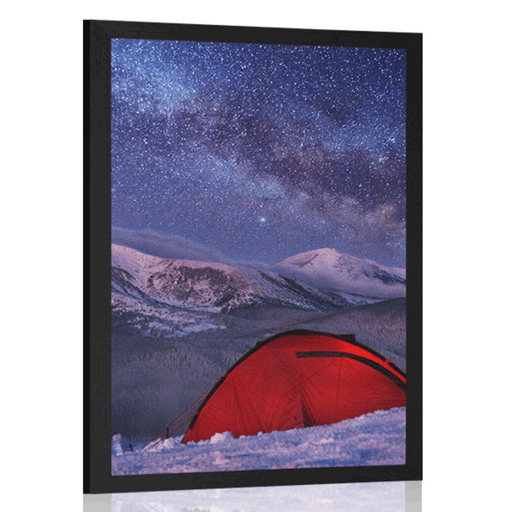 Plagát stan pod nočnou oblohou - 30x45 black