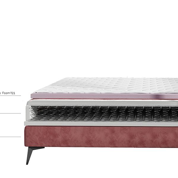 Čalúnená manželská posteľ s úložným priestorom Lazio 160 - ružová (Omega 91)