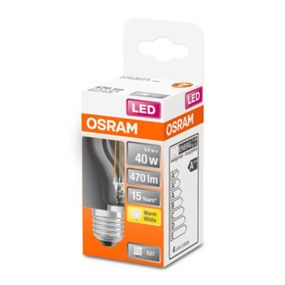 OSRAM Classic P LED žiarovka E27 4W 2.700K číra, E27, 4W, Energialuokka: E, P: 7.7 cm