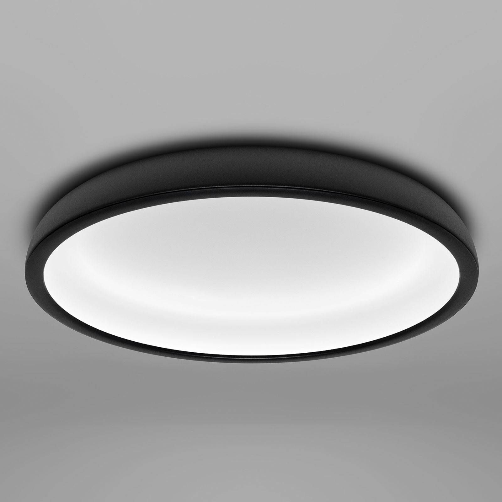 Stilnovo Stropné LED svietidlo Reflexio, Ø 46 cm, čierne, Chodba, železo, polykarbonát, 37W, K: 9.7cm