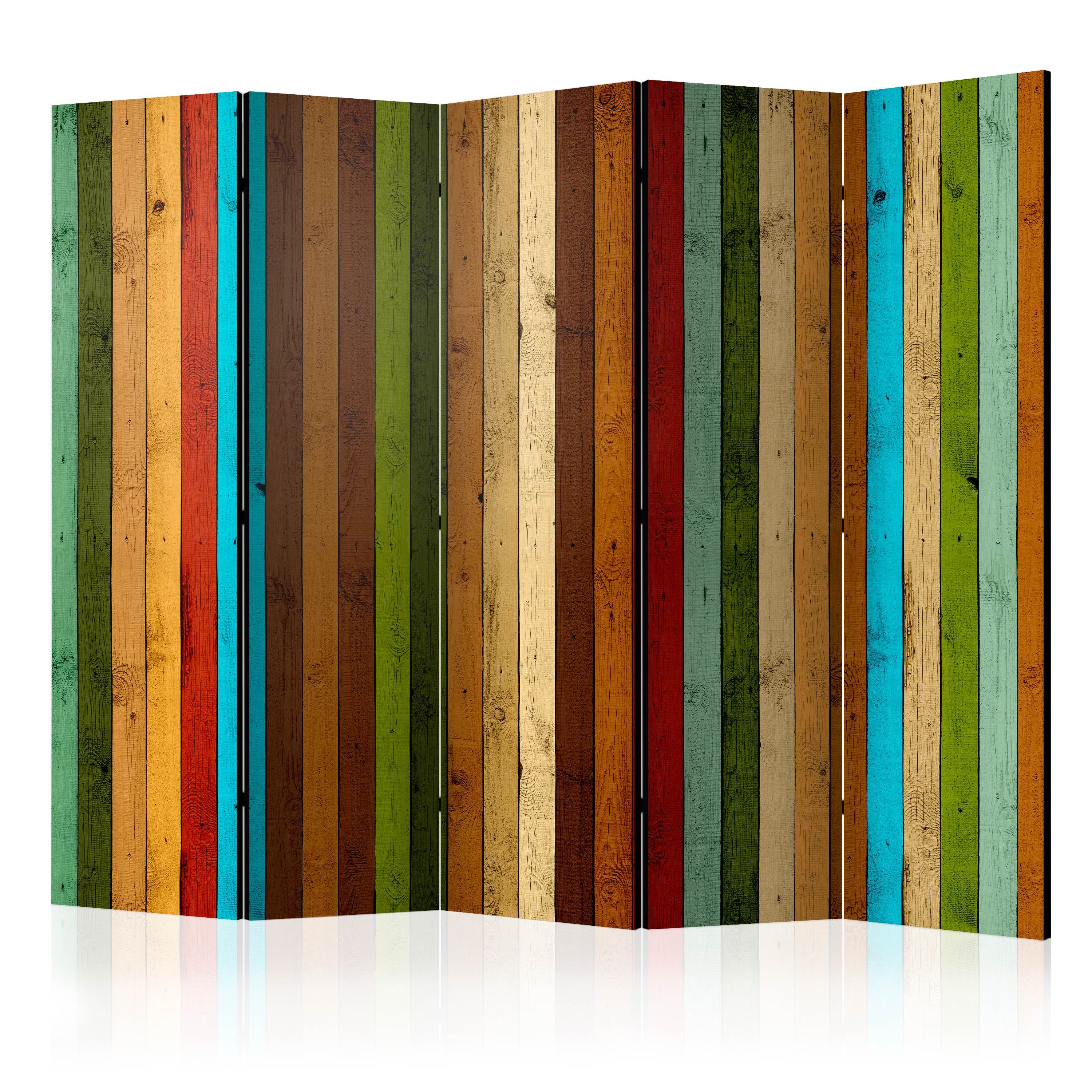 Artgeist Paraván - Wooden rainbow [Room Dividers]