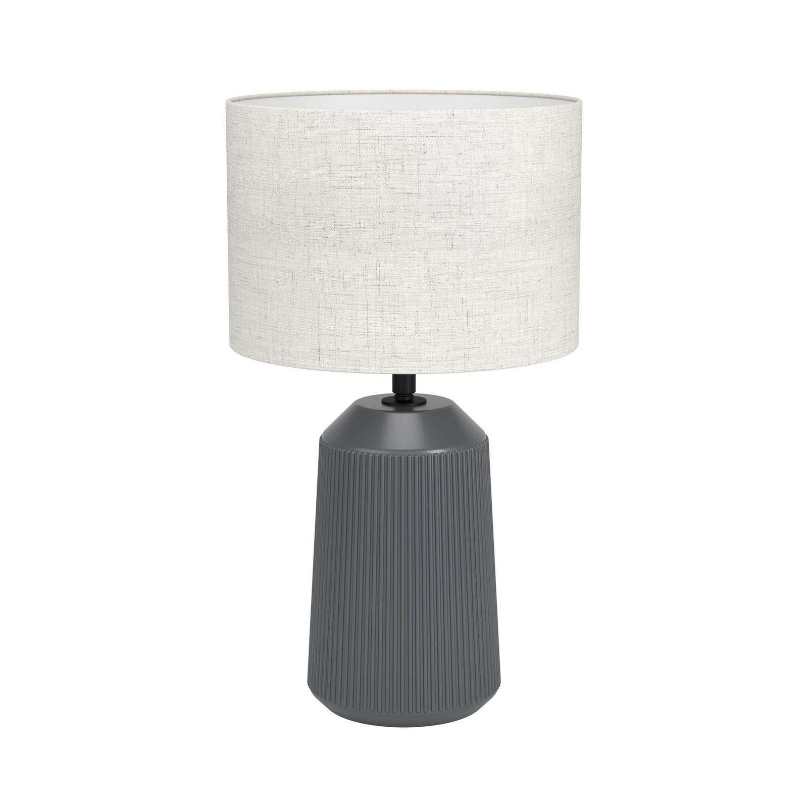 EGLO Stolová lampa Capalbio, sivá/tienidlo prírodná, keramika, textil, E27, 40W, K: 41cm
