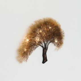 Holländer Nástenné svetlo Acacia dizajn stromu, stmievateľné, Obývacia izba / jedáleň, železo, G4, 3W, L: 103 cm, K: 80cm