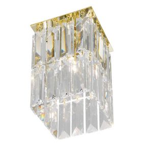 KOLARZ Prisma zlaté krištáľové stropné svietidlo, Obývacia izba / jedáleň, kov, krištáľ SPECTRA®, G9, 40W, P: 12 cm, L: 12 cm, K: 20cm