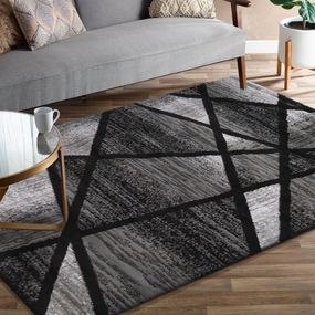 DomTextilu Moderný sivo čierny koberec s abstraktným vzorom 38299-180177
