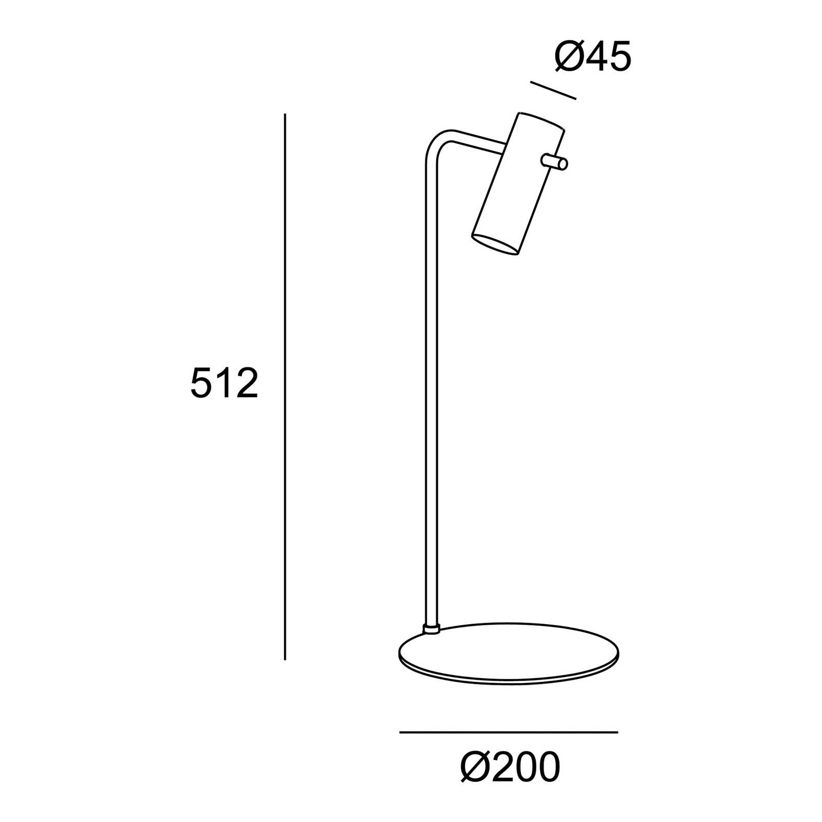 LEDS-C4 Nude Curved stolová lampa E27 sivá/čierna, Obývacia izba / jedáleň, hliník, E27, 15W, K: 51.2cm