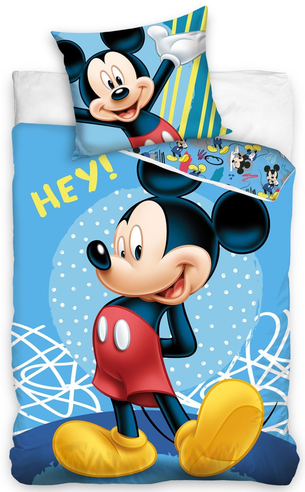 DomTextilu Modré detské posteľné obliečky MICKEY MOUSE 2 časti: 1ks 160 cmx200 + 1ks 70 cmx80 Modrá 70x80 cm 25473-149787