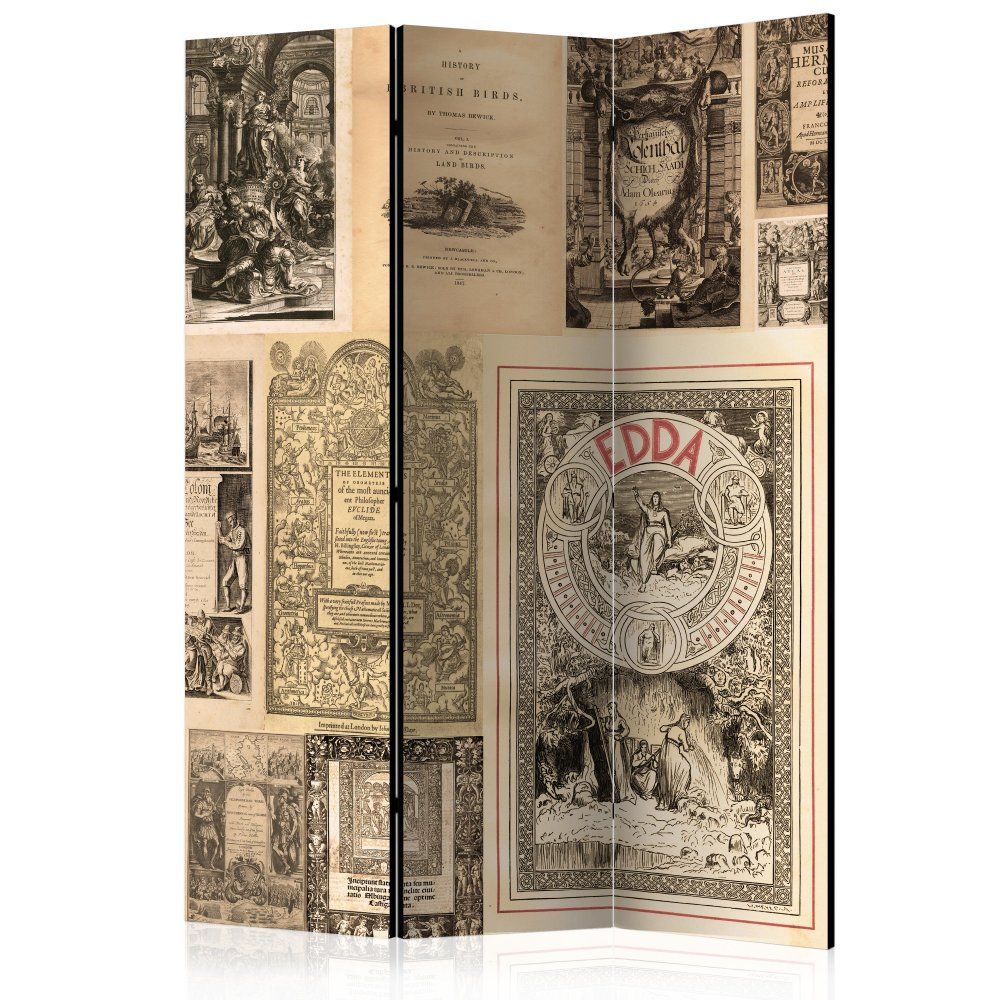 Paraván Vintage Books Dekorhome 135x172 cm (3-dielny)