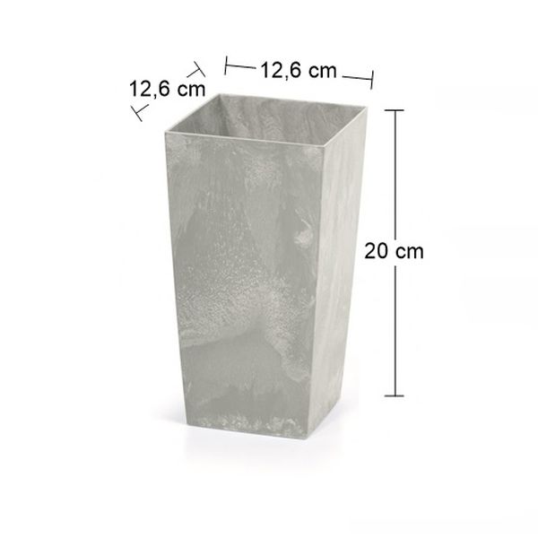 Plastový kvetináč DURS125E 12,5 cm - sivý betón
