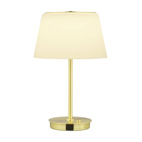 BANKAMP Conus stolová LED lampa, mosadz, Obývacia izba / jedáleň, hliník, sklo, 18W, K: 34.5cm