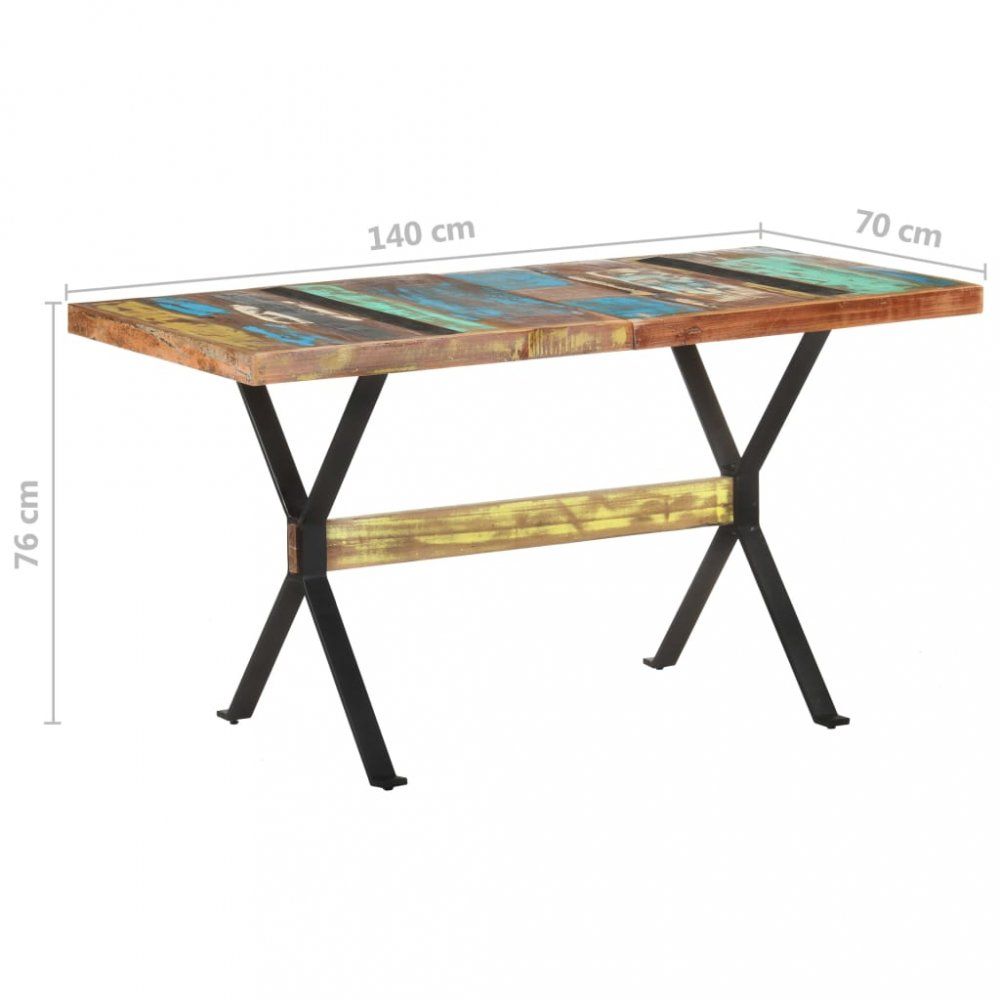 Jedálenský stôl drevo / oceľ Dekorhome 140x70x76 cm
